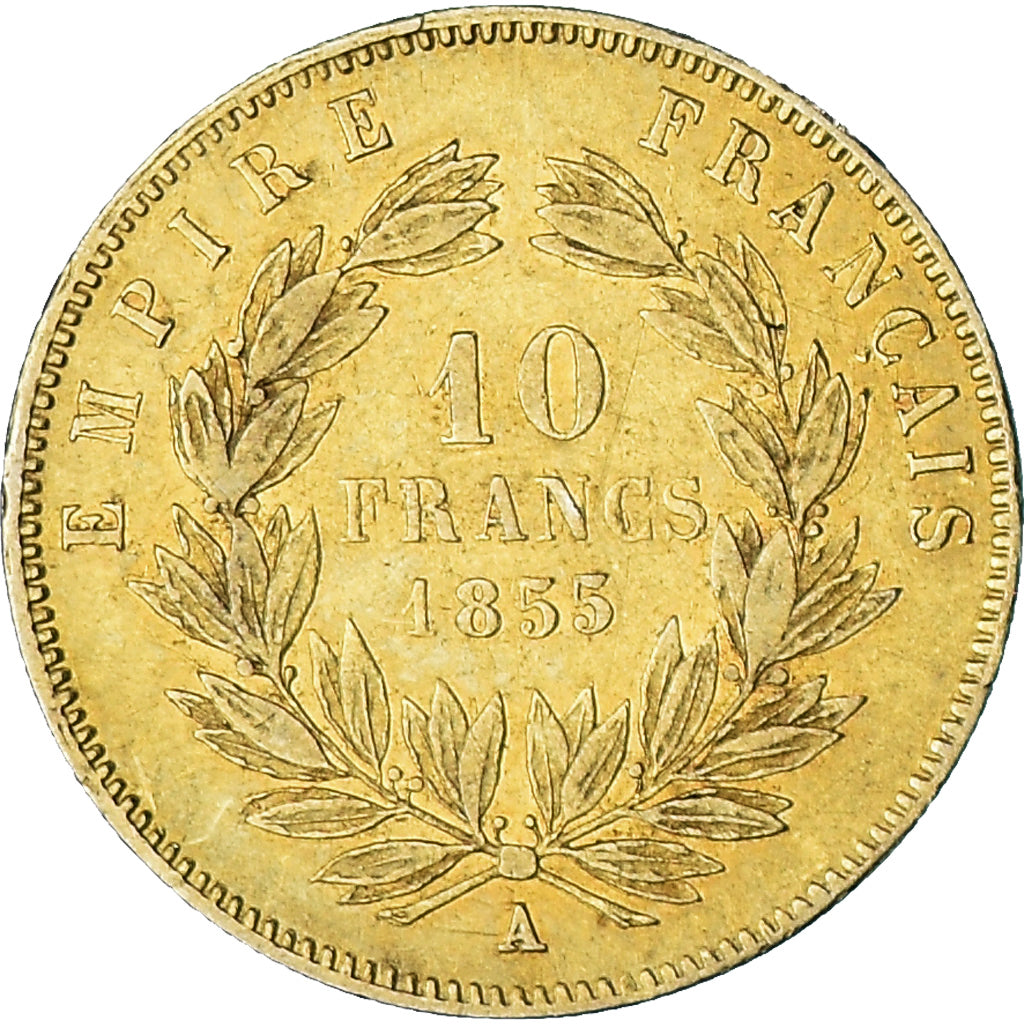 Monnaie, France, Napoleon III, 10 Francs, 1855, Paris, TB+, Or, Gadoury:1014