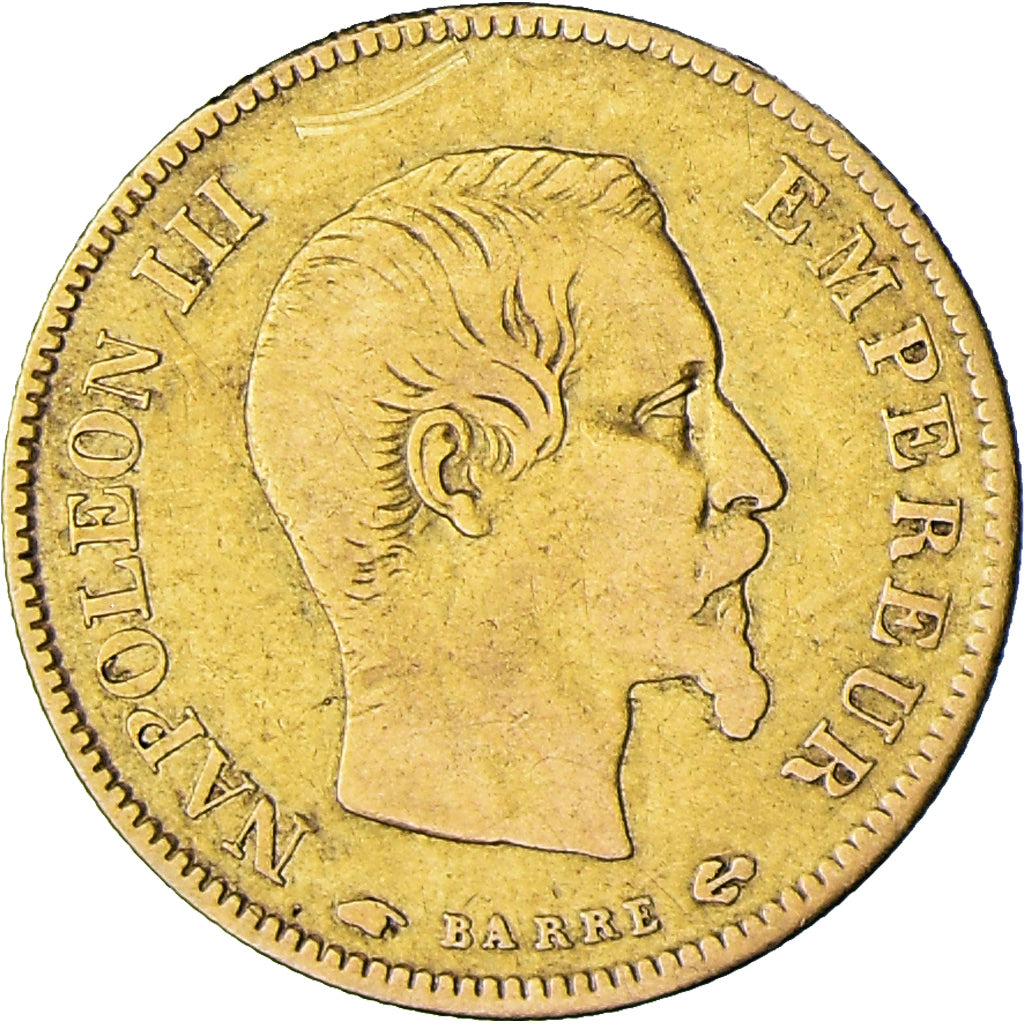 Moneta, Francja, Napoleon III, 10 Francs, 1857, Paris, VF(30-35), Złoto