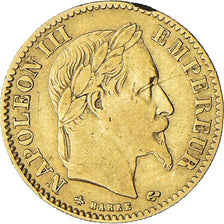 Moeda, França, Napoleon III, 10 Francs, 1863, Paris, VF(30-35), Dourado