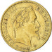 Moneda, Francia, Napoleon III, 10 Francs, 1863, Strasbourg, BC+, Oro, KM:800.2