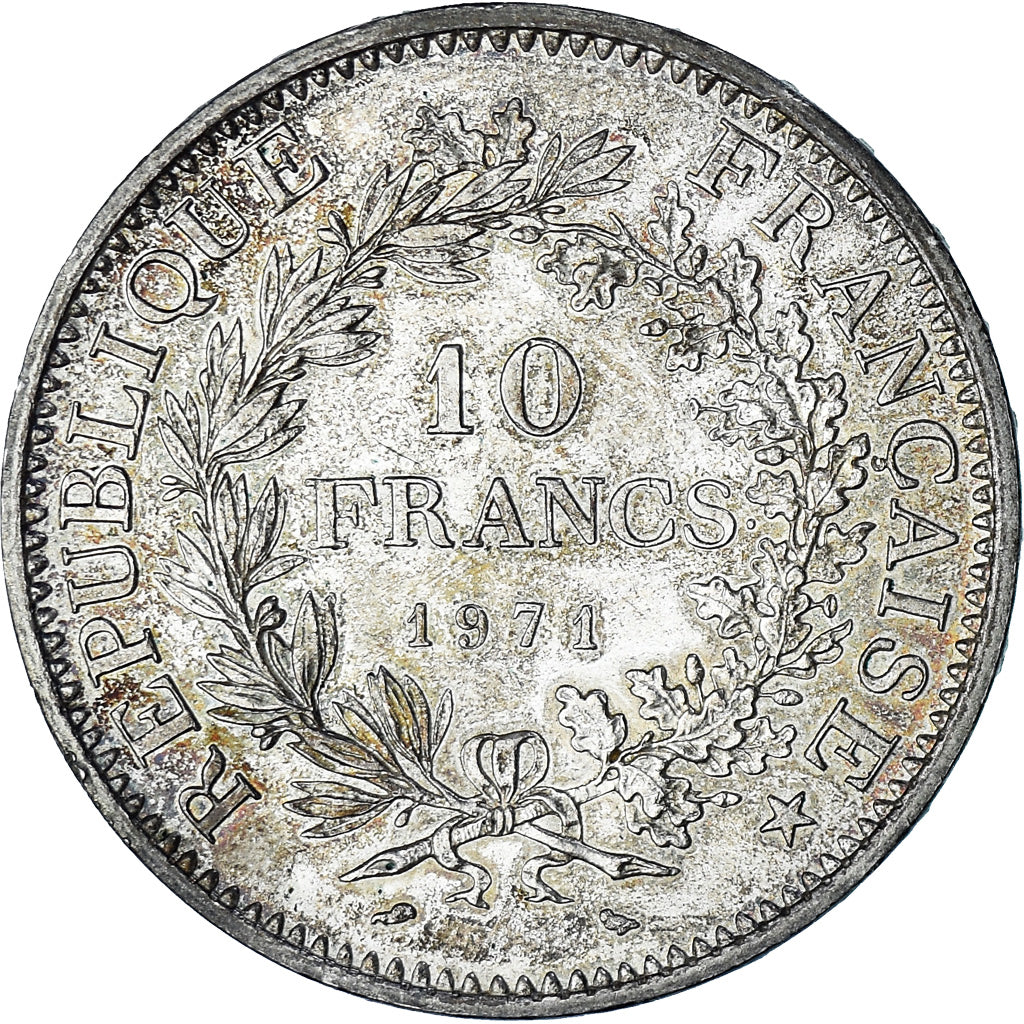Coin, France, Hercule, 10 Francs, 1971, Paris, MS(60-62), Silver, KM:932