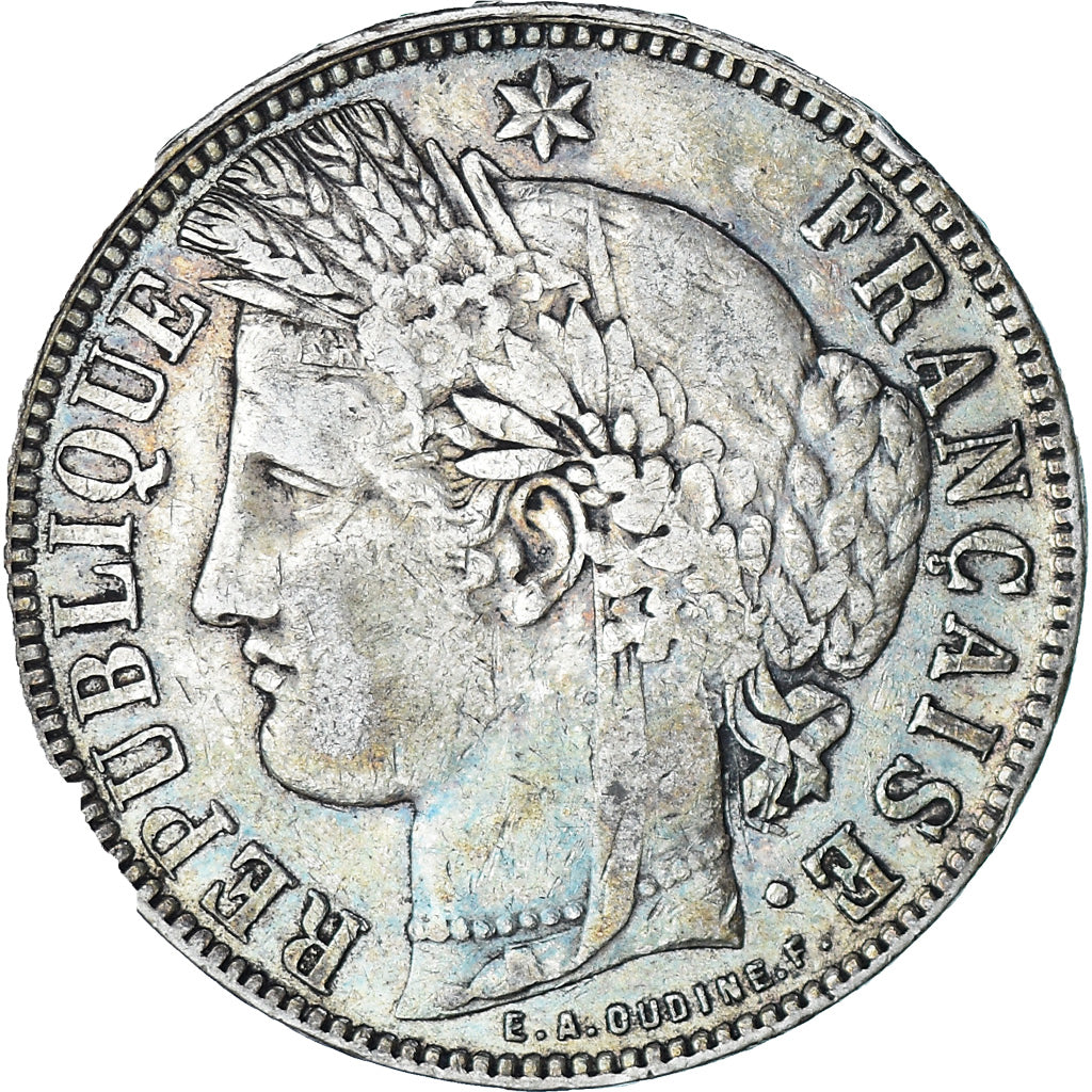 Coin, France, Cérès, 5 Francs, 1871, Bordeaux, VF(30-35), Silver, KM:818.2