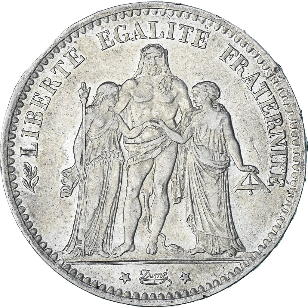 Coin, France, Hercule, 5 Francs, 1878, Bordeaux, AU(50-53), Silver, KM:820.2