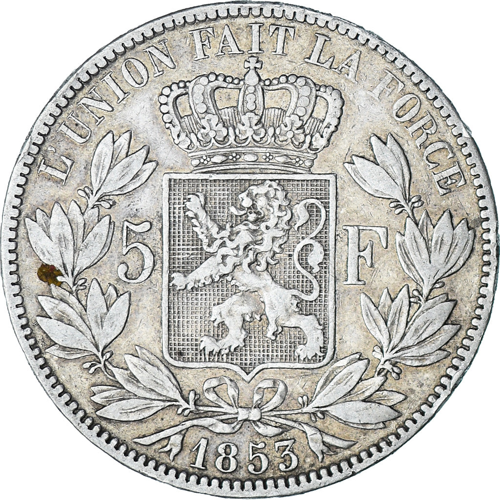 Monnaie, Belgique, Leopold I, 5 Francs, 5 Frank, 1853, TTB, Argent, KM:17