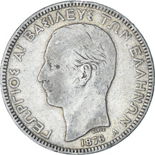 Coin, Greece, George I, 5 Drachmai, 1876, Paris, VF(20-25), Silver, KM:46