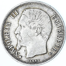 Munten, Frankrijk, Napoleon III, Franc, 1856, Strasbourg, ZF, Zilver, KM:779.2