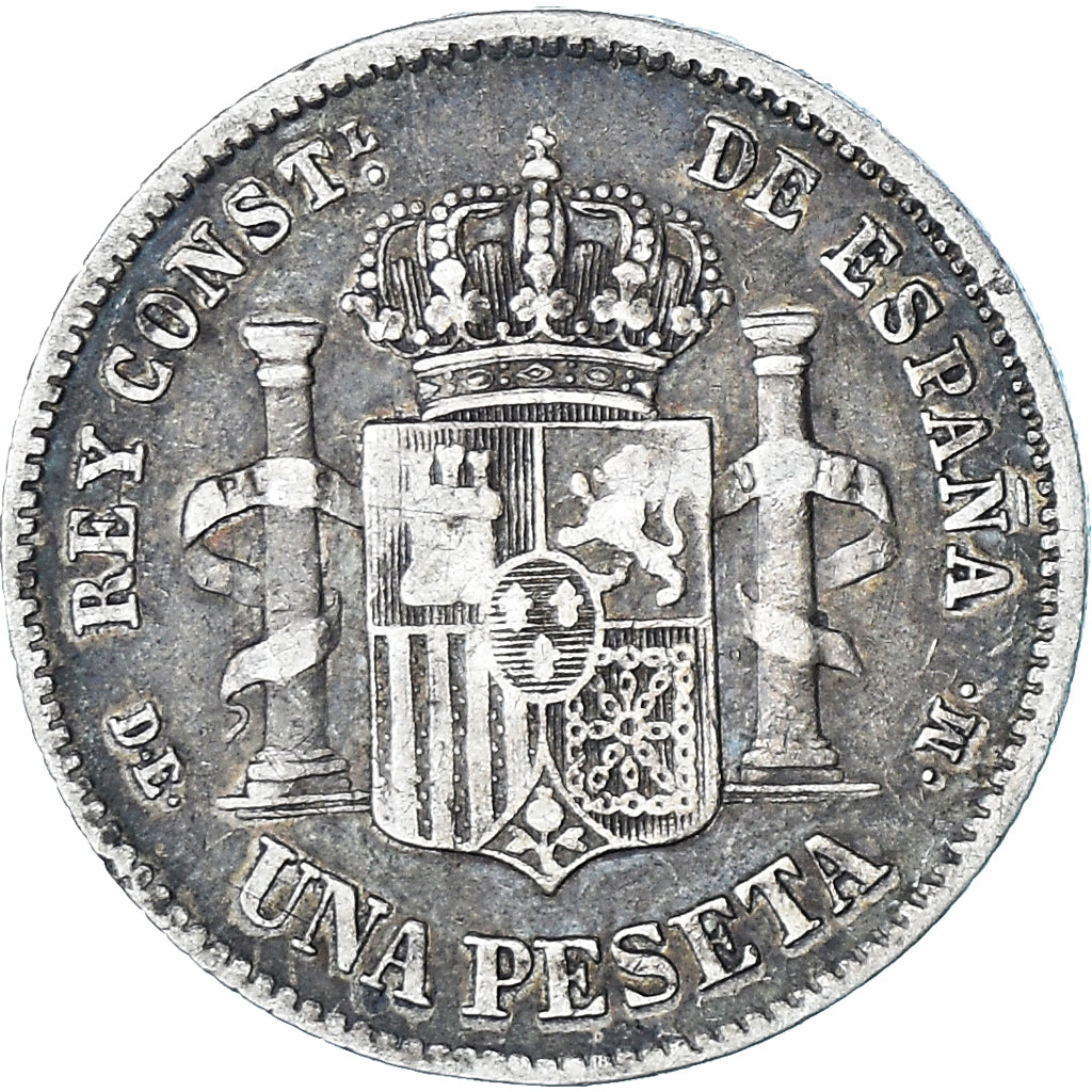 Coin, Spain, Alfonso XII, Peseta, 1876, Madrid, VF(20-25), Silver, KM:672