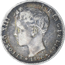 Coin, Spain, Alfonso XIII, Peseta, 1896, EF(40-45), Silver, KM:706