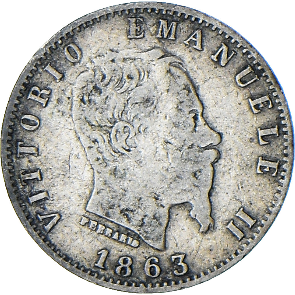 Münze, Italien, Vittorio Emanuele II, 20 Centesimi, 1863, Milan, S+, Silber
