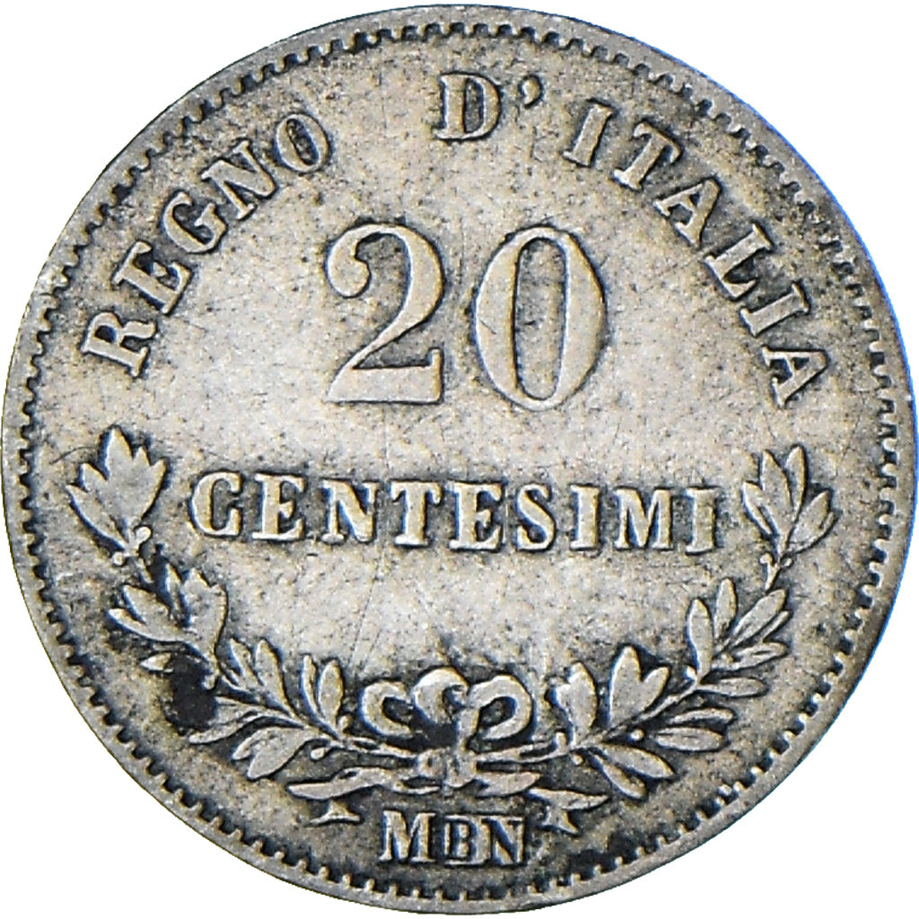 Münze, Italien, Vittorio Emanuele II, 20 Centesimi, 1863, Milan, S+, Silber