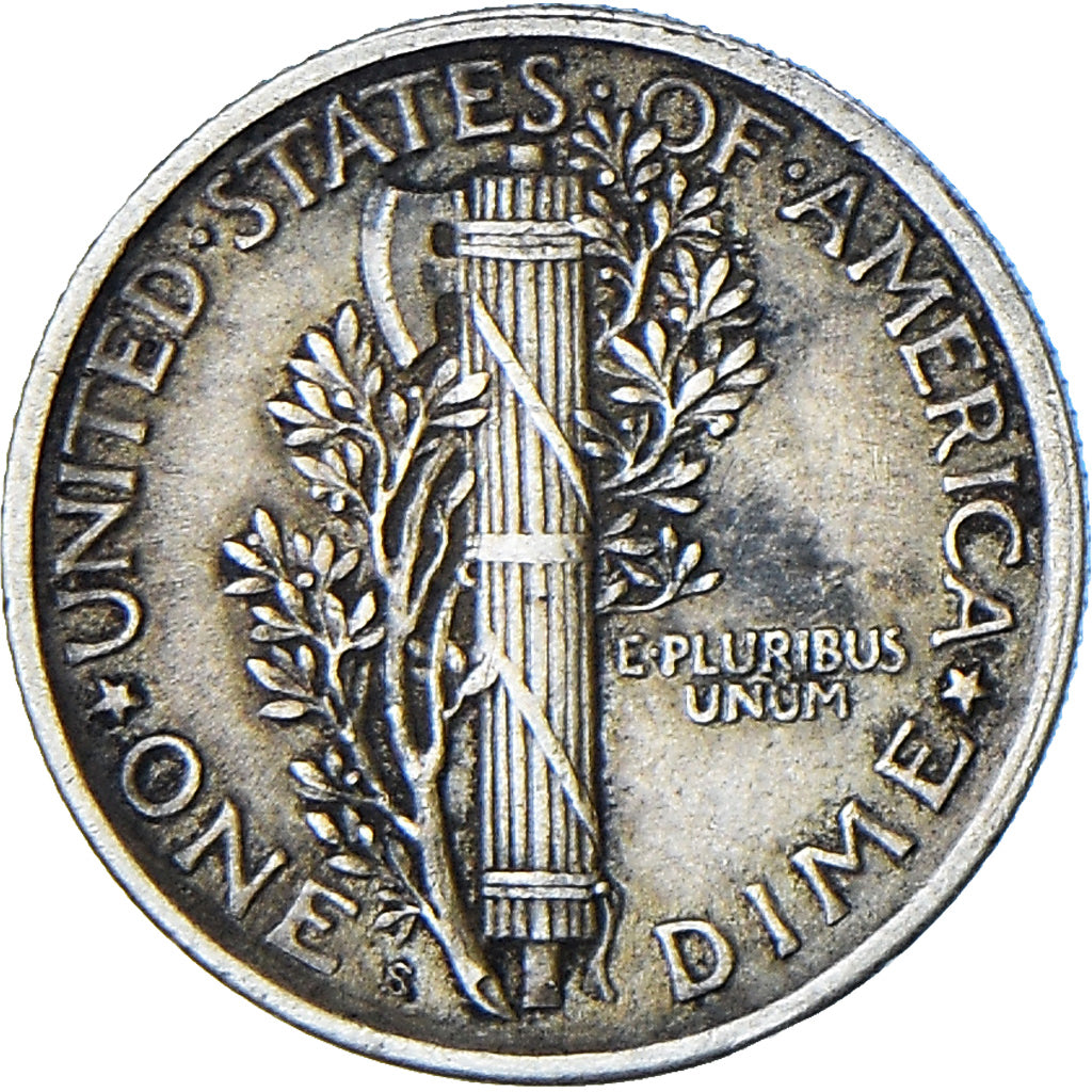 Vereinigte Staaten, Mercury Dime, Dime, 1918, San Francisco, SS+, Silber, KM:140