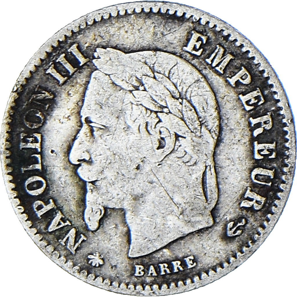 Coin, France, Napoleon III, 20 Centimes, 1867, Paris, F(12-15), Silver