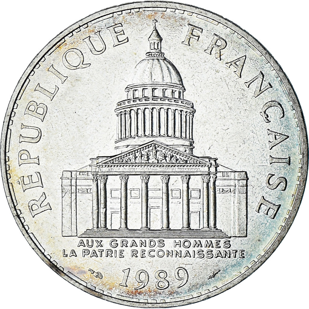 Moneda, Francia, Panthéon, 100 Francs, 1989, Paris, EBC+, Plata, KM:951.1