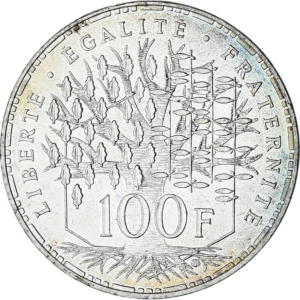 Moneda, Francia, Panthéon, 100 Francs, 1989, Paris, EBC+, Plata, KM:951.1