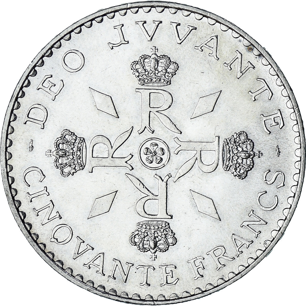 Coin, Monaco, Rainier III, 50 Francs, 1974, MS(60-62), Silver, KM:152.1