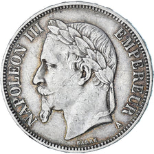 Coin, France, Napoleon III, 5 Francs, 1870, Paris, EF(40-45), Silver, KM:799.1