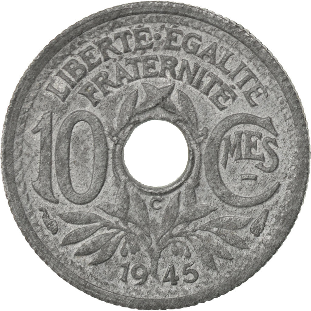FRANCE, Lindauer, 10 Centimes, 1945, Castelsarrasin, KM #906.3, EF(40-45),...