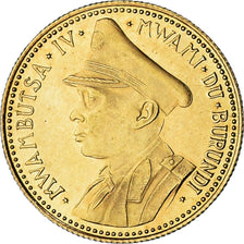 Coin, Burundi, Mwambutsa IV, 10 Francs, 1962, MS(63), Gold, KM:2