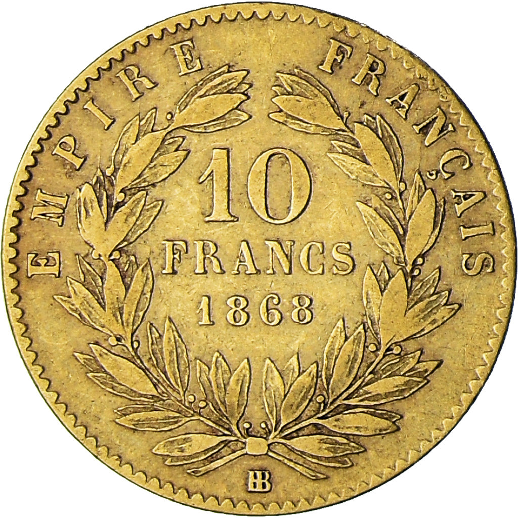 Monnaie, France, Napoleon III, 10 Francs, 1868, Strasbourg, TB+, Or
