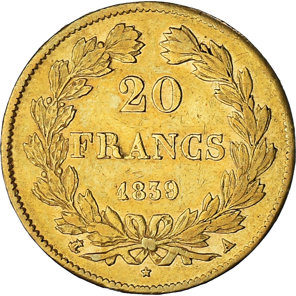 Munten, Frankrijk, Louis-Philippe, 20 Francs, 1839, Paris, FR+, Goud, KM:750.1