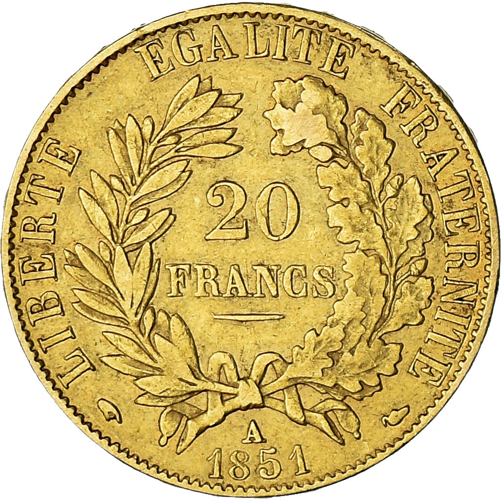 Coin, France, Cérès, 20 Francs, 1851, Paris, EF(40-45), Gold, KM:762