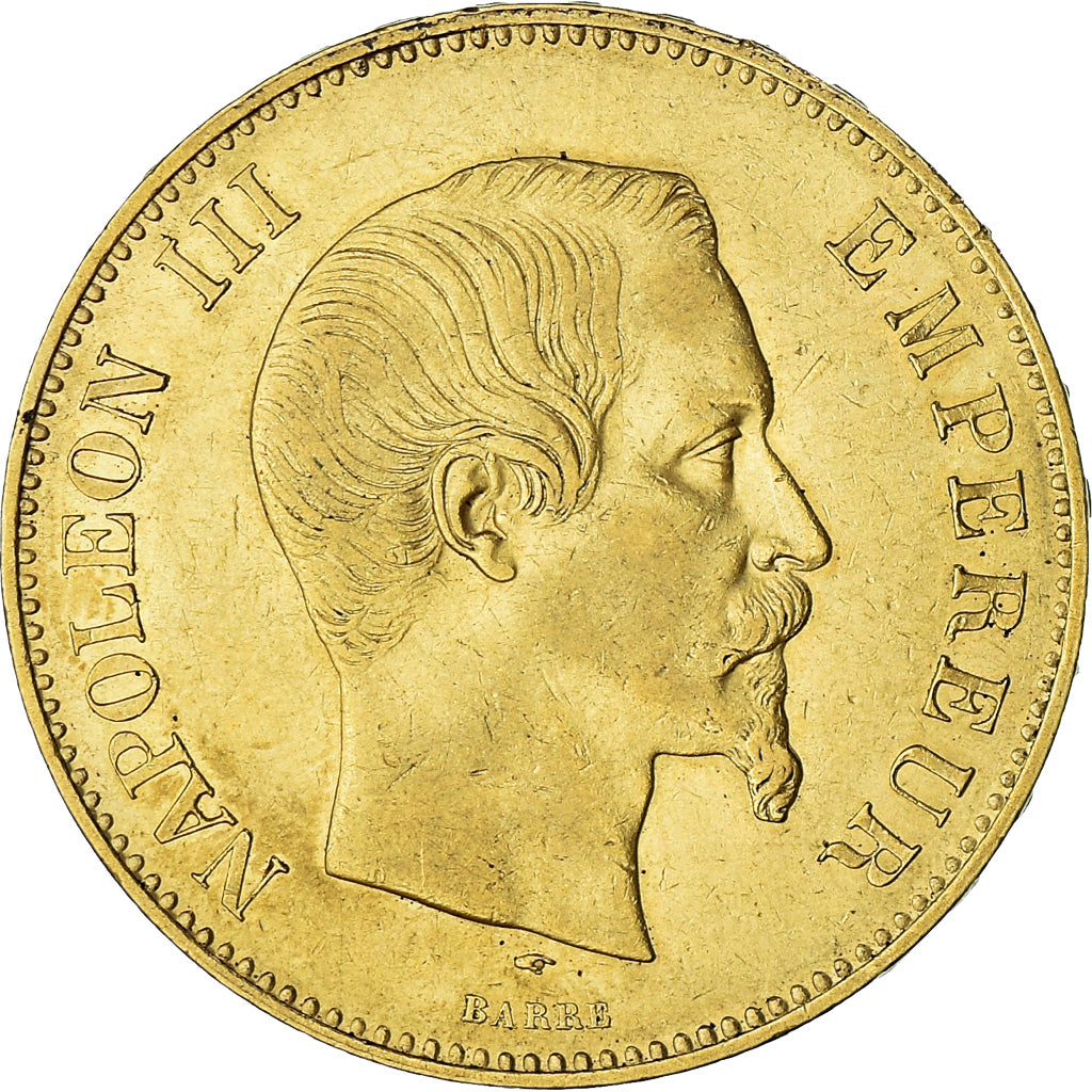 Coin, France, Napoleon III, 100 Francs, 1857, Paris, AU(50-53), Gold, KM:786.1