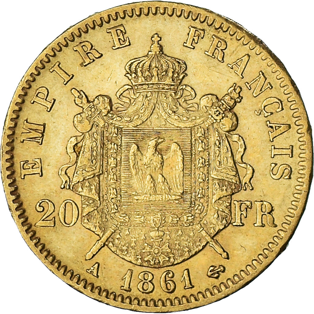 Monnaie, France, Napoleon III, 20 Francs, 1861, Paris, SUP, Or, Gadoury:1062