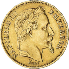 Coin, France, Napoleon III, 20 Francs, 1869, Strasbourg, EF(40-45), Gold