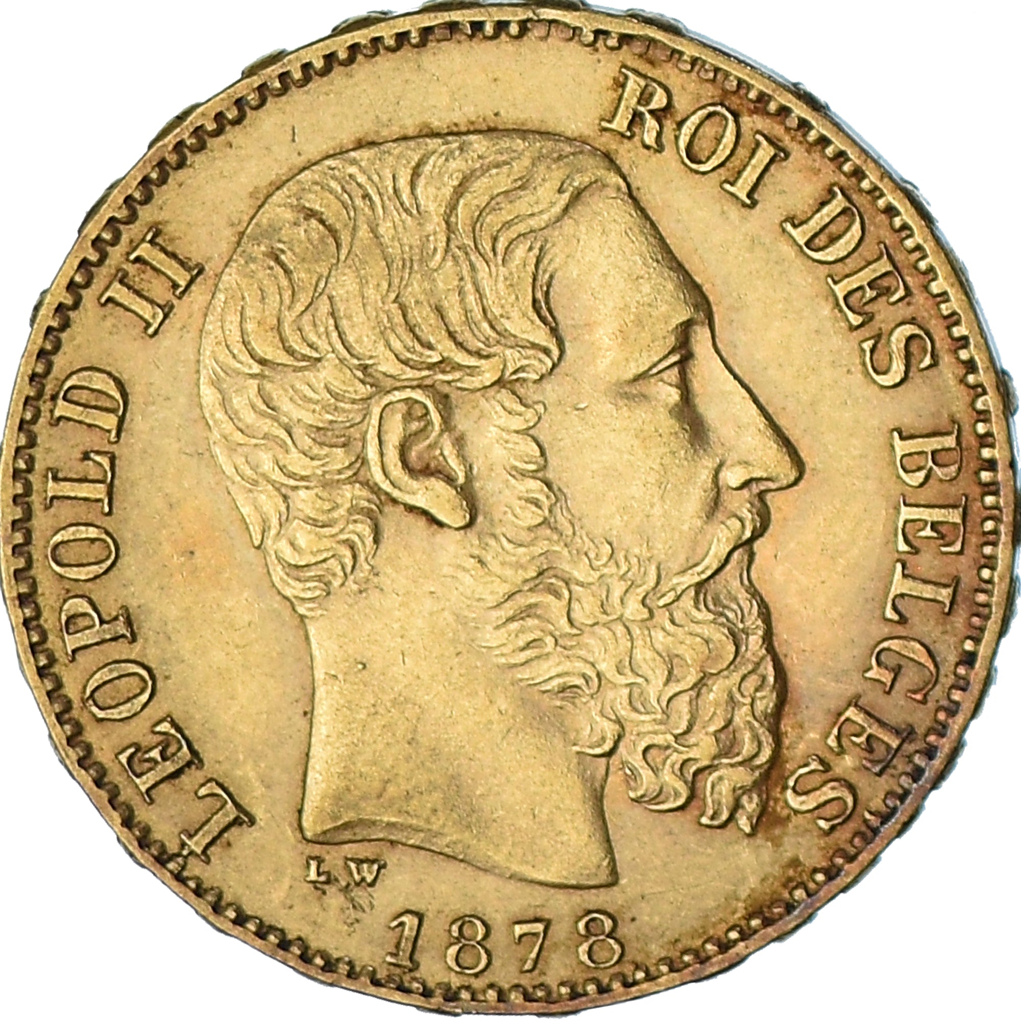 Moneta, Belgio, Leopold II, 20 Francs, 20 Frank, 1878, BB+, Oro, KM:37
