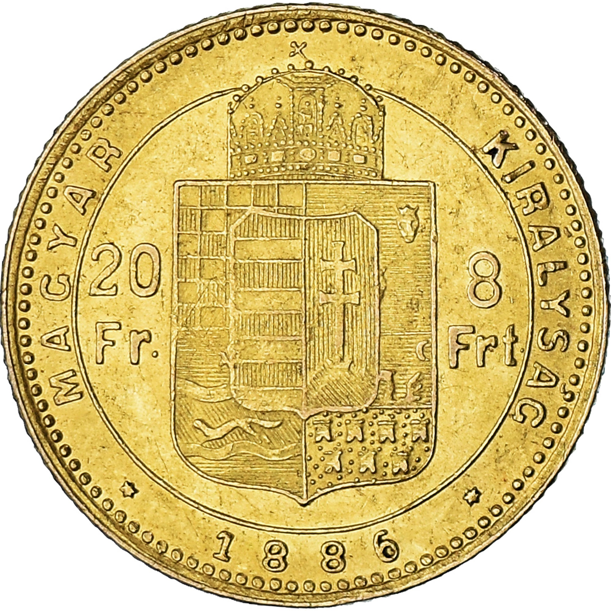 Monnaie, Hongrie, Franz Joseph I, 8 Forint 20 Francs, 1886, Kremnitz, SUP, Or