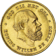 Coin, Netherlands, William III, 10 Gulden, 1875, AU(55-58), Gold, KM:105