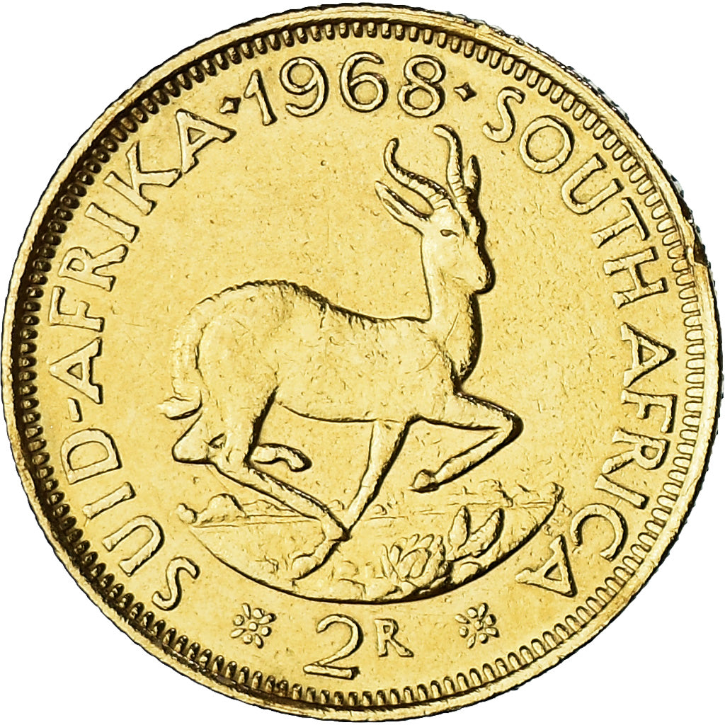 Coin, South Africa, 2 Rand, 1968, Pretoria, AU(50-53), Gold, KM:64