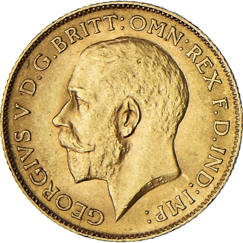 Moneda, Gran Bretaña, George V, 1/2 Sovereign, 1911, London, EBC, Oro, KM:819