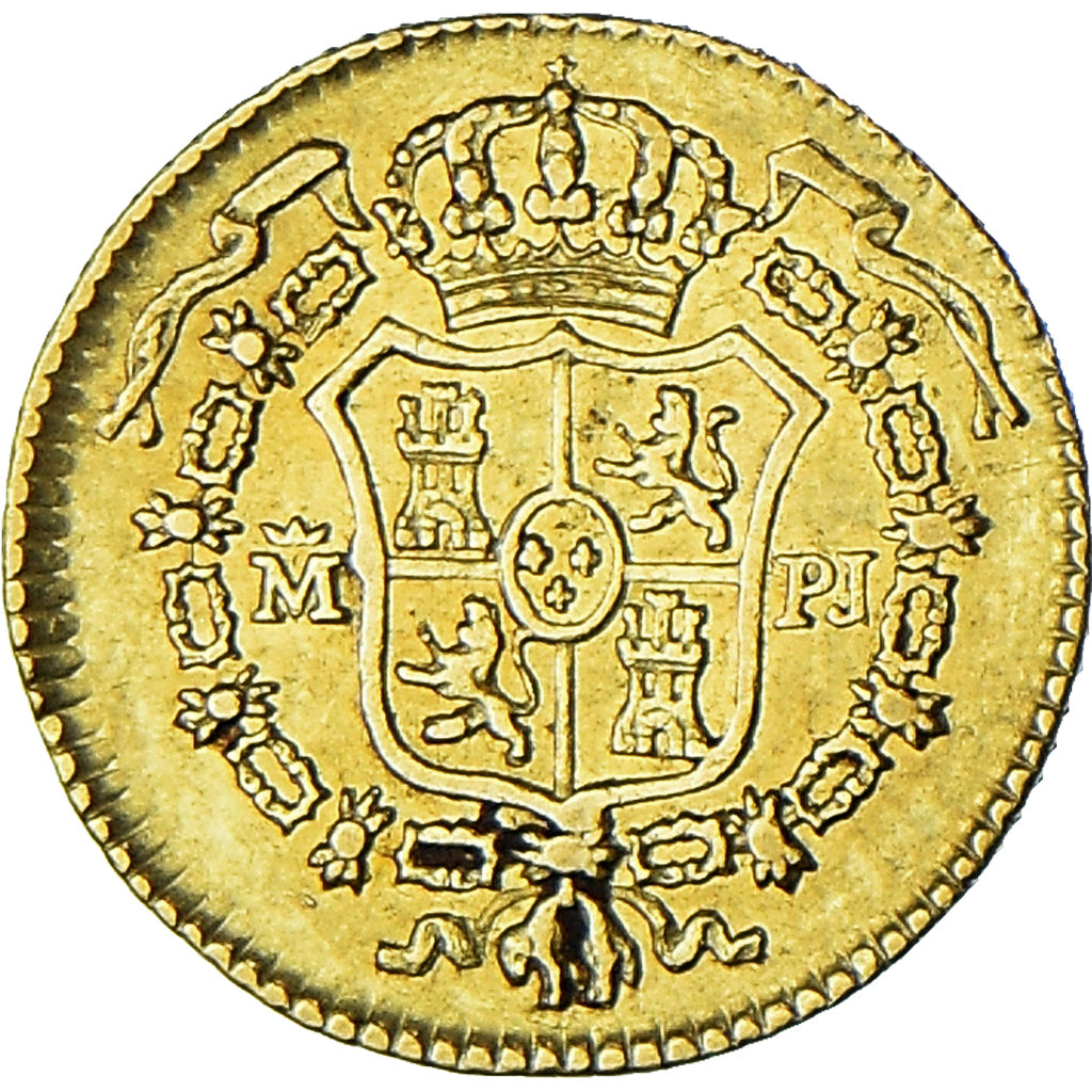 Münze, Spanien, Charles III, 1/2 Escudo, 1775, Madrid, SS+, Gold, KM:415.1