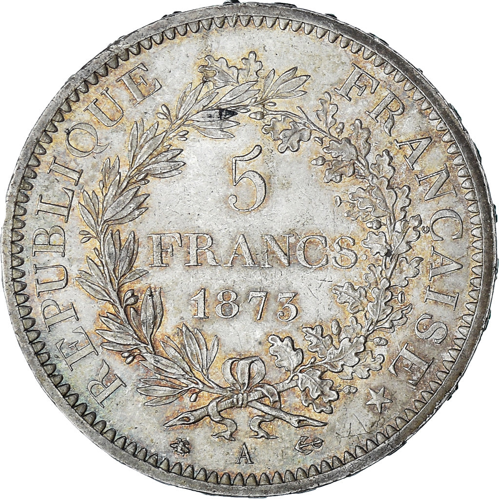 Coin, France, Hercule, 5 Francs, 1873, Paris, MS(63), Silver, KM:820.1