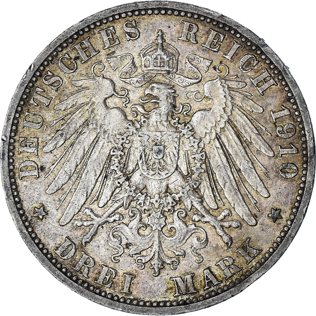 Monnaie, Etats allemands, PRUSSIA, Wilhelm II, 3 Mark, 1910, Berlin, TTB+