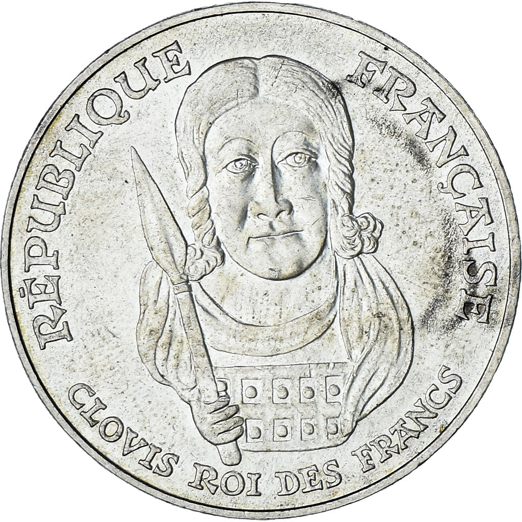 Coin, France, Clovis, 100 Francs, 1996, MS(60-62), Silver, KM:1180, Gadoury:953