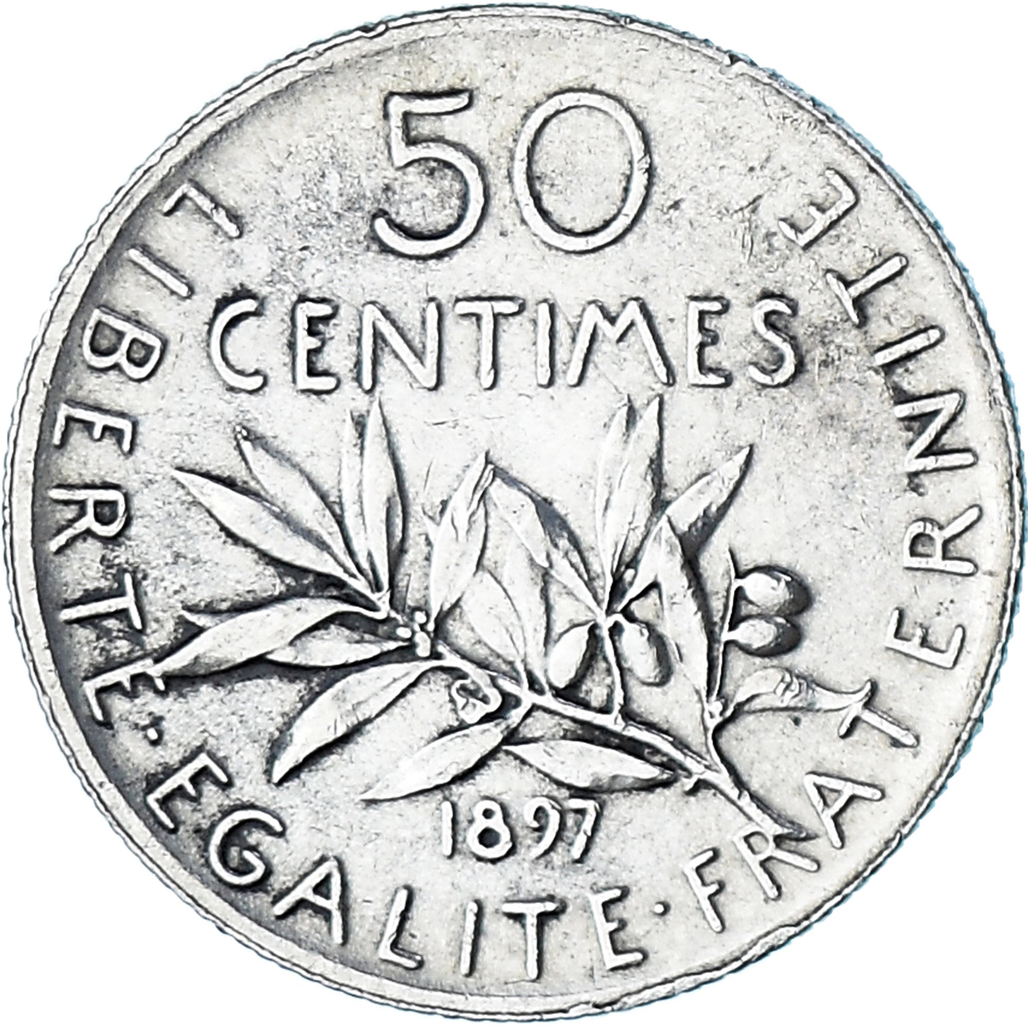 Coin, France, Semeuse, 50 Centimes, 1897, Paris, AU(50-53), Silver, Gadoury:420