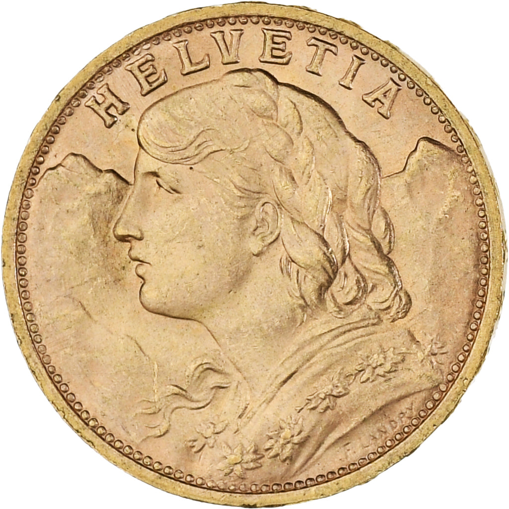 Coin, Switzerland, 20 Francs, 1949, Bern, MS(63), Gold, KM:35.2