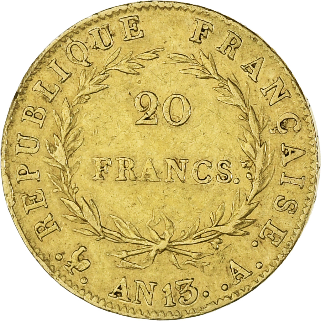 Monnaie, France, Napoleon I, 20 Francs, AN 13, Paris, TTB, Or, KM:663.1, Le