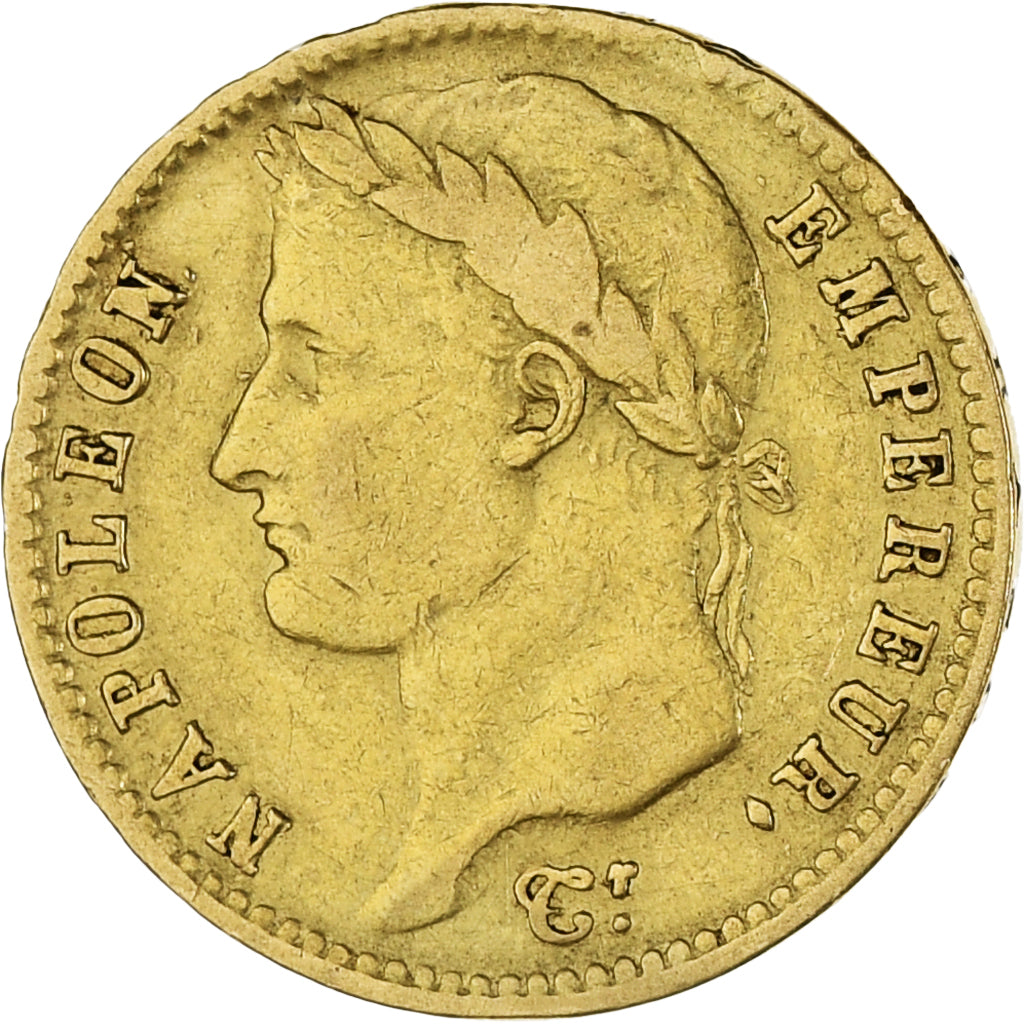 Moneda, Francia, Napoléon I, 20 Francs, 1810, Paris, BC+, Oro, KM:695.1