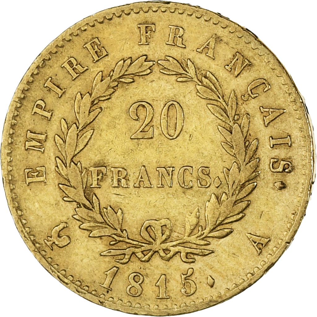 Coin, France, Napoleon I, 20 Francs, 1815, Paris, Cent Jours, VF(30-35), Gold