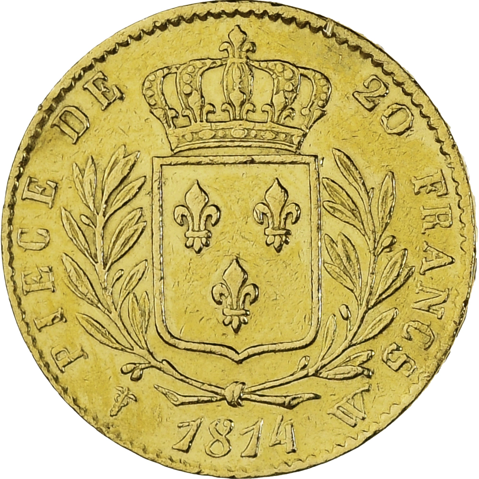 Coin, France, Louis XVIII, 20 Francs, 1814, Lille, EF(40-45), Gold, KM:706.6