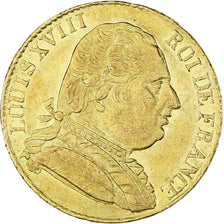 Coin, France, Louis XVIII, 20 Francs, 1815, London, AU(50-53), Gold, KM:1