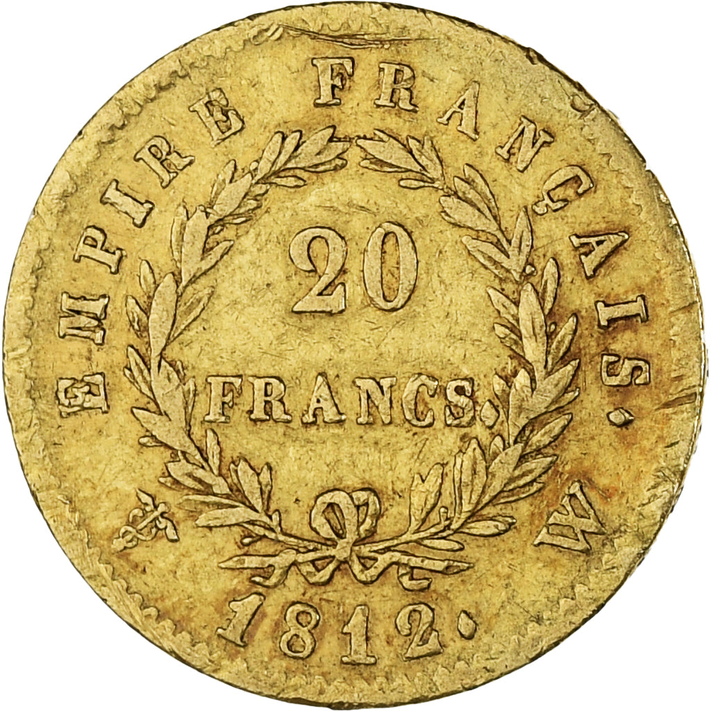 Moeda, França, Napoléon I, 20 Francs, 1812, Lille, EF(40-45), Dourado