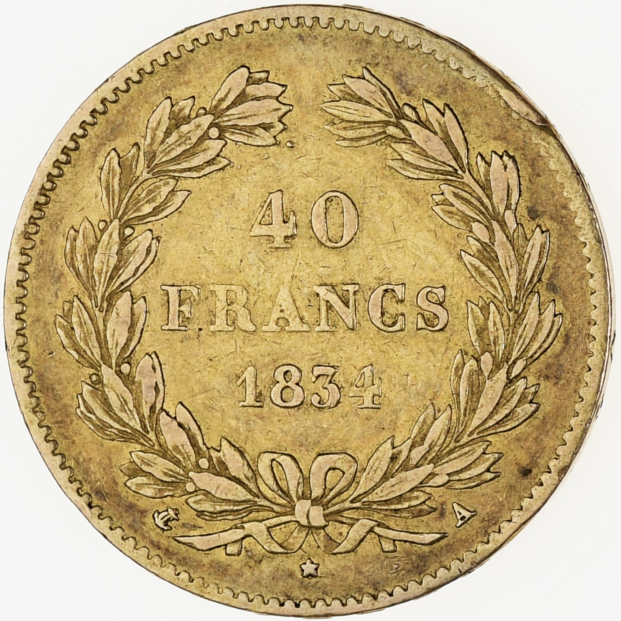 Monnaie, France, Louis-Philippe, 40 Francs, 1834, Paris, TTB, Or, KM:747.1, Le