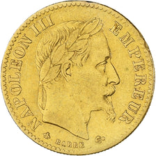 Moneda, Francia, Napoleon III, 10 Francs, 1864, Paris, BC+, Oro, KM:800.1