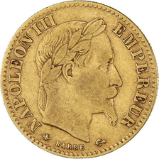 Moneta, Francja, Napoleon III, 10 Francs, 1864, Paris, VF(30-35), Złoto
