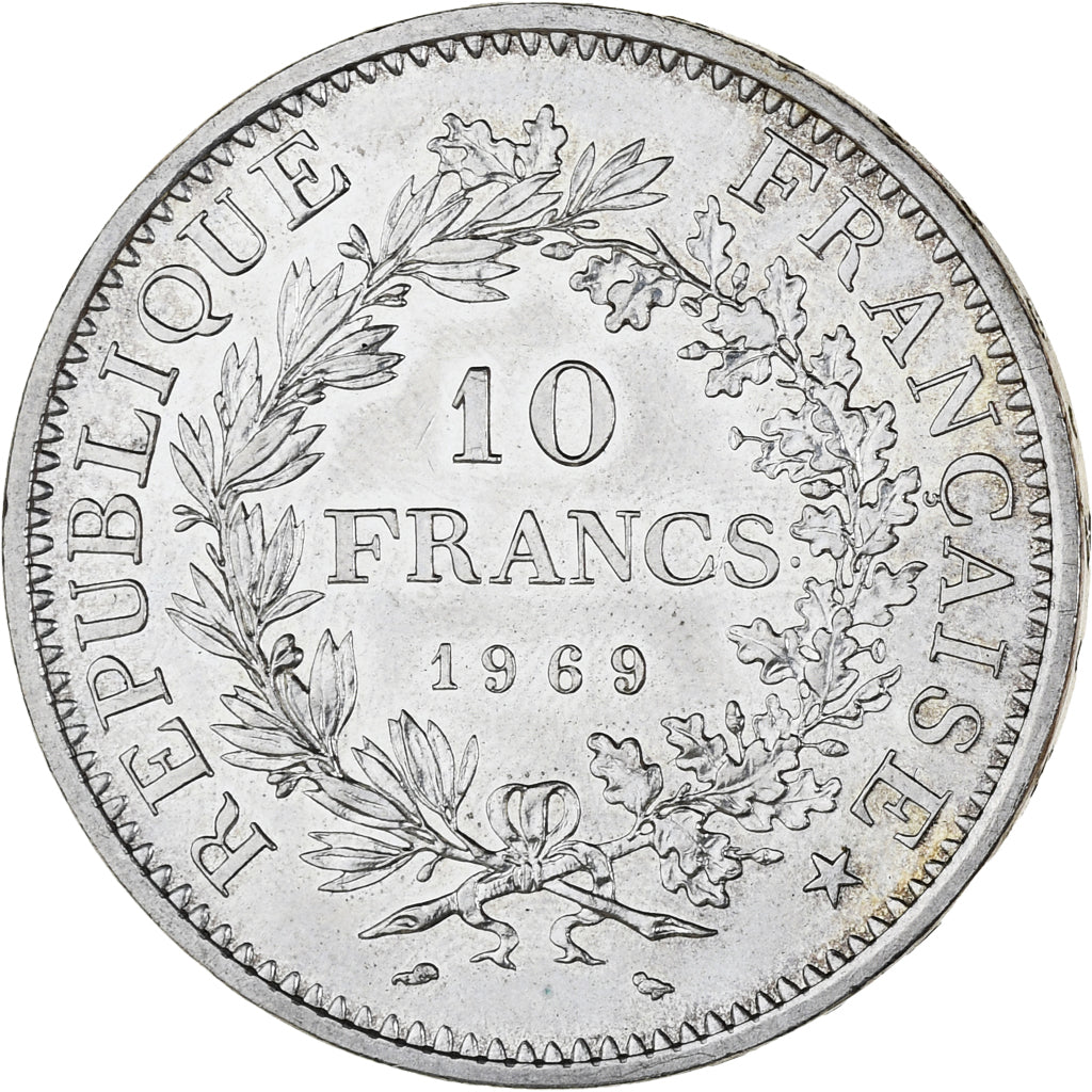 Munten, Frankrijk, Hercule, 10 Francs, 1969, Paris, PR+, Zilver, KM:932
