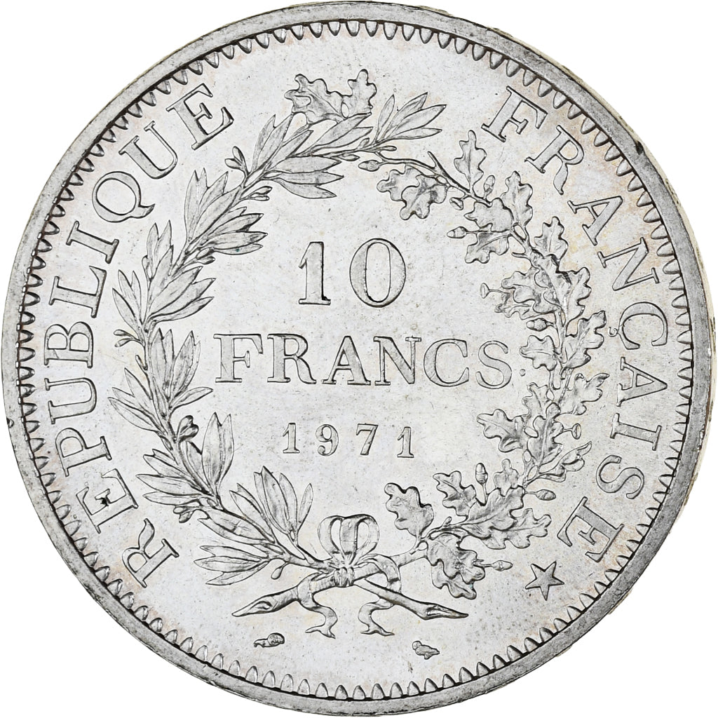 Coin, France, Hercule, 10 Francs, 1971, Paris, MS(63), Silver, KM:932